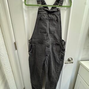 Topshop Charcoal Denim Overalls